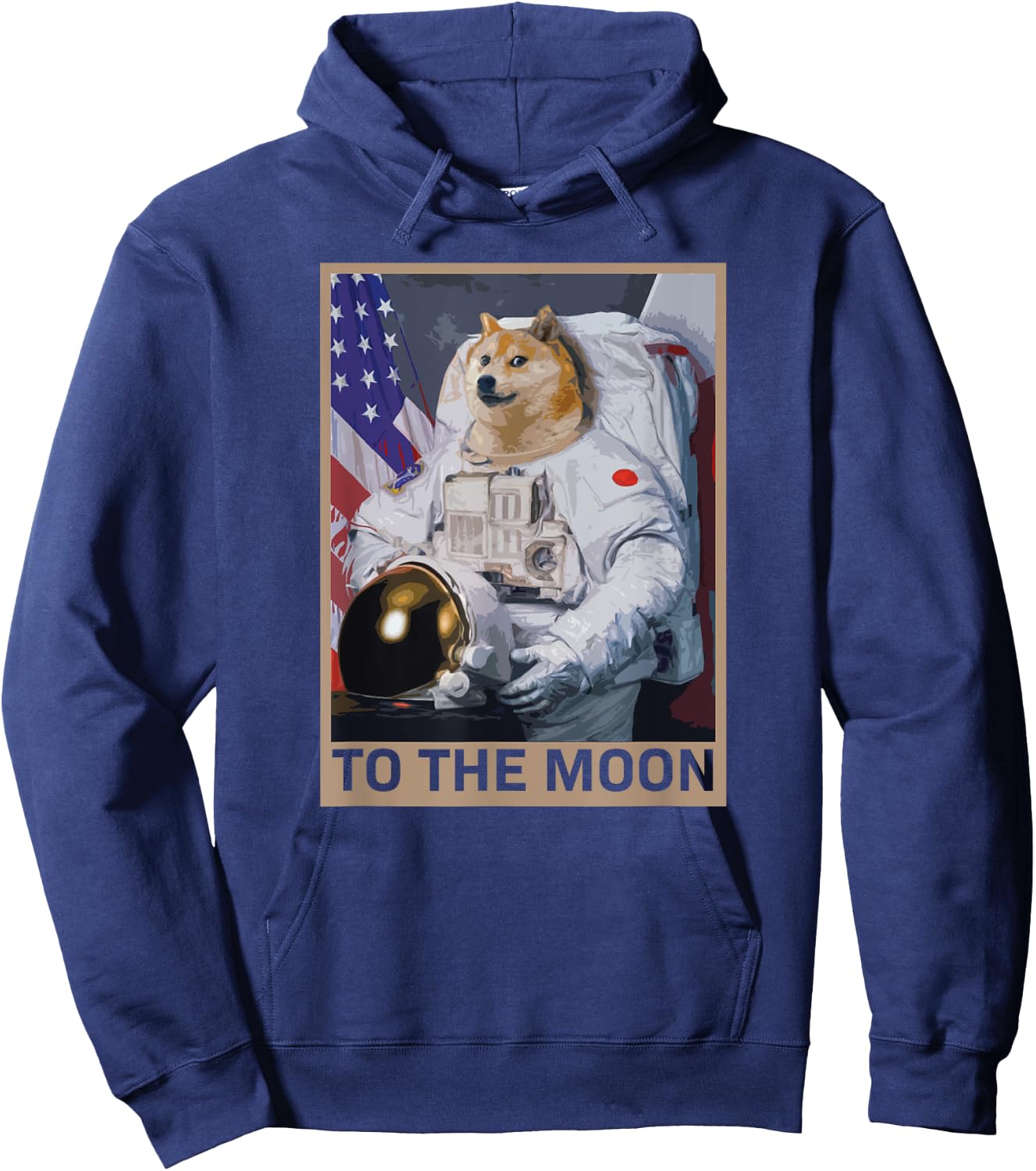 Dogecoin Astronaut To the Moon Blockchain HODL Crypto Hoodie - Hoodie | Navy