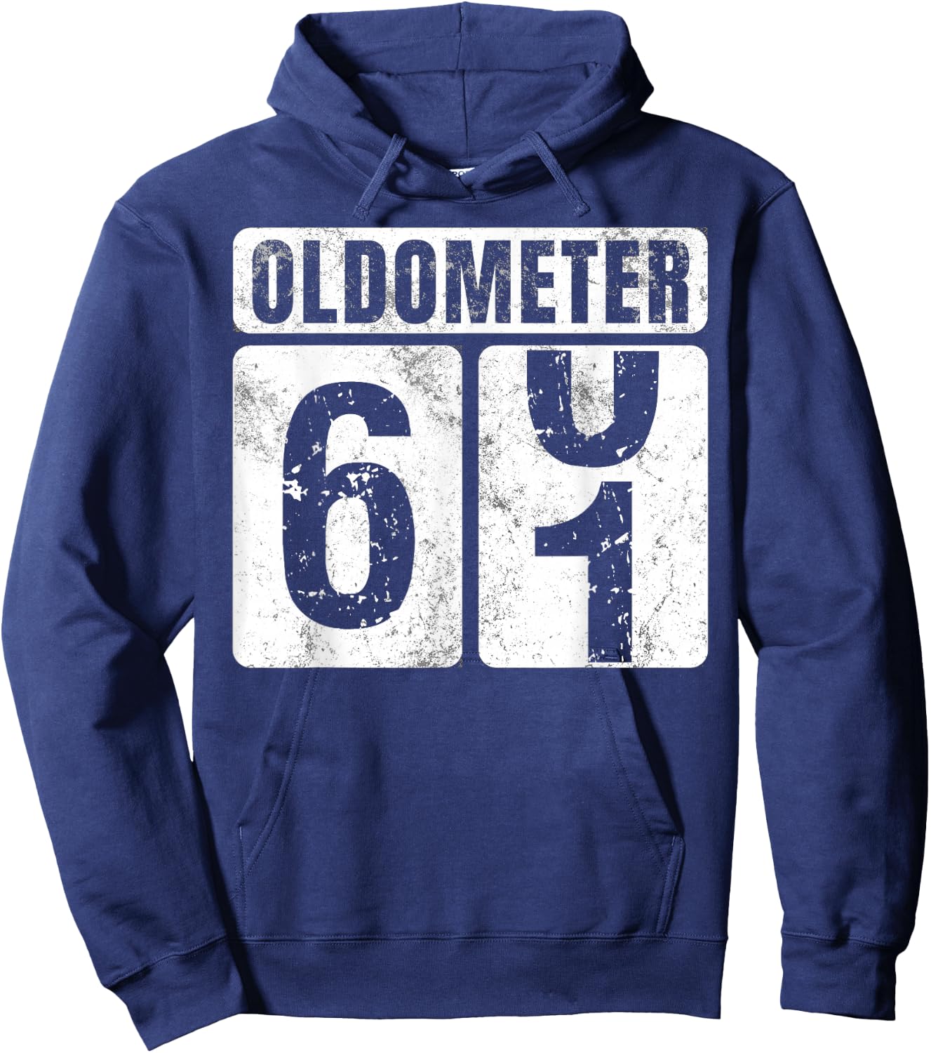 Oldometer 61 Shirt Vintage Funny 61st Birthday Gift Hoodie - Hoodie | Navy