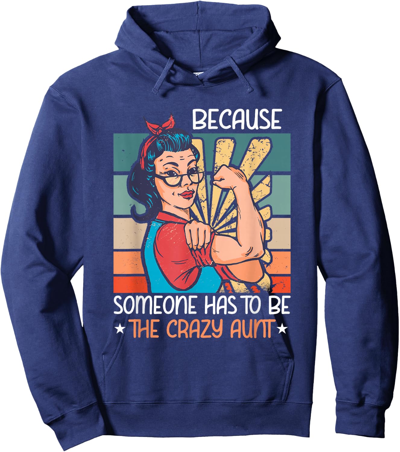 The The Crazy Aunt Auntie Woman Niece Retro Aunt Hoodie - Hoodie | Navy