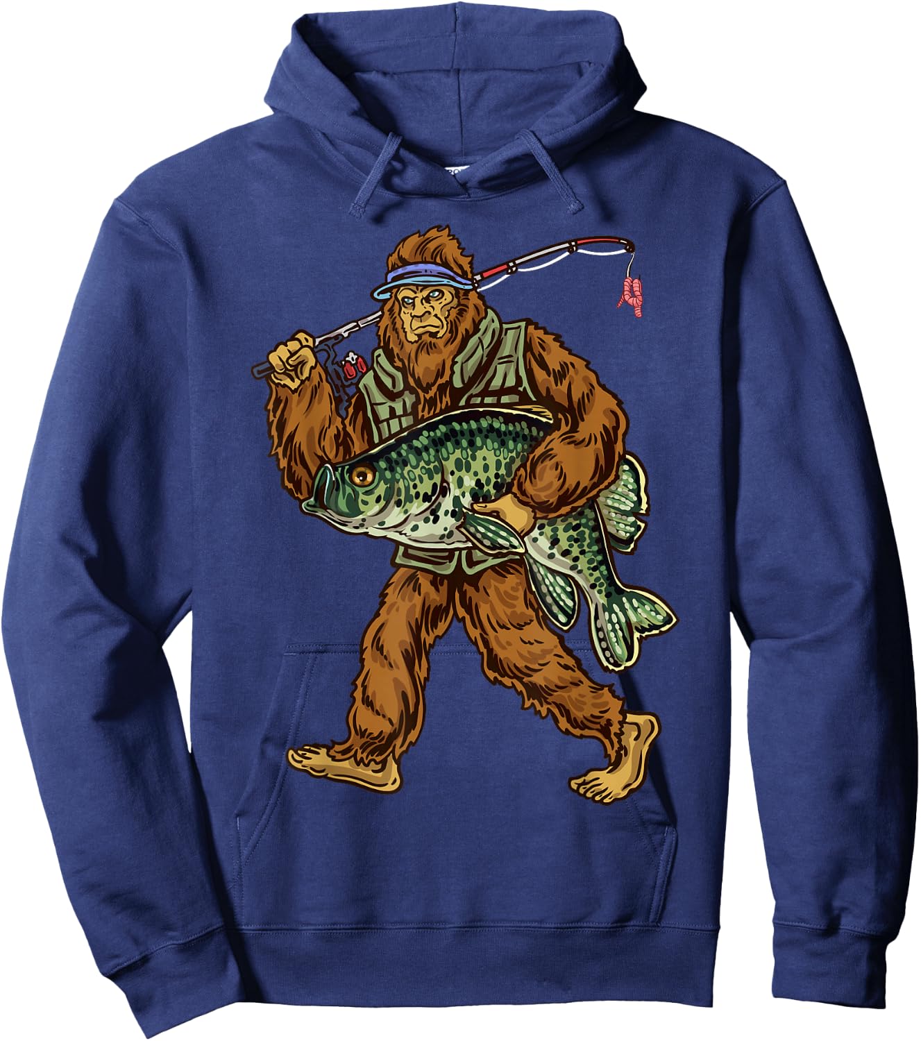 Crappie Fishing Bigfoot Panfishing Fishermen Hoodie - Hoodie | Navy