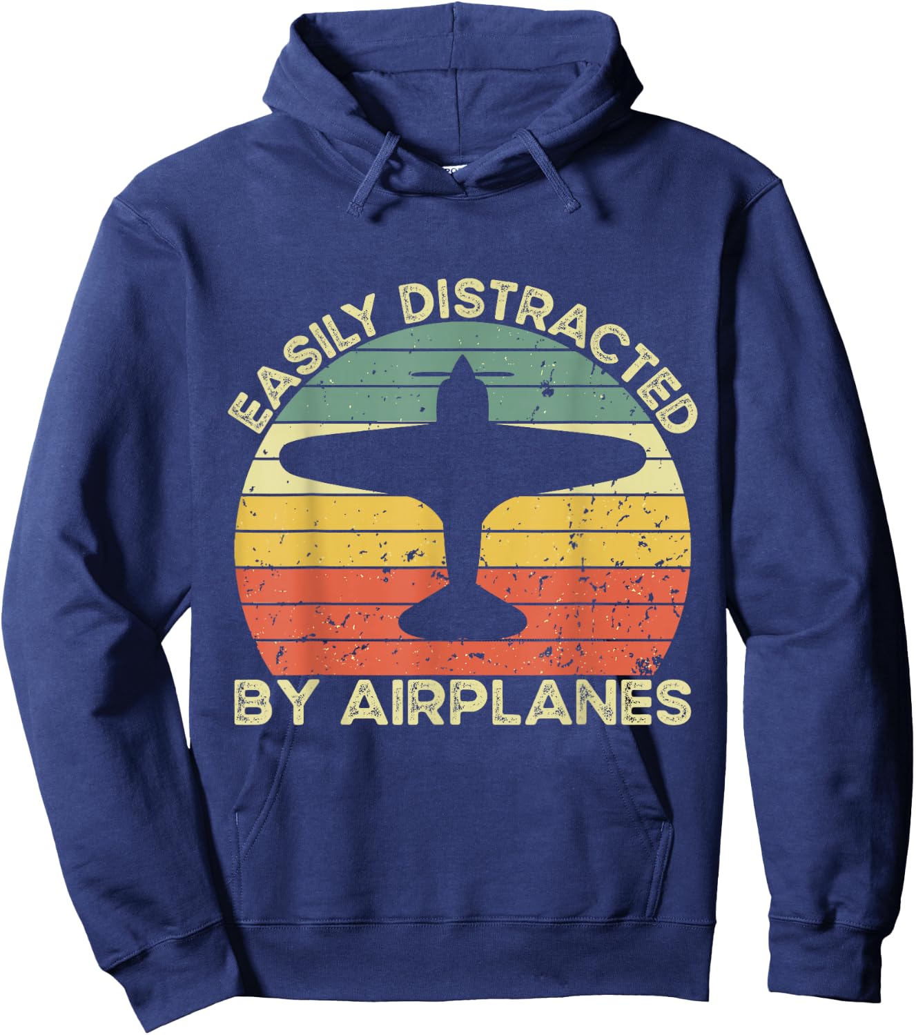 Easily Distracted Airplanes Aviation Pilot Airplane Lover Hoodie - Hoodie | Navy