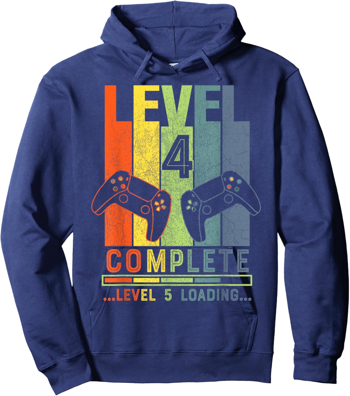 Level 4 Complete Gamer Gift 4 Years Wedding Anniversary Hoodie - Hoodie | Navy