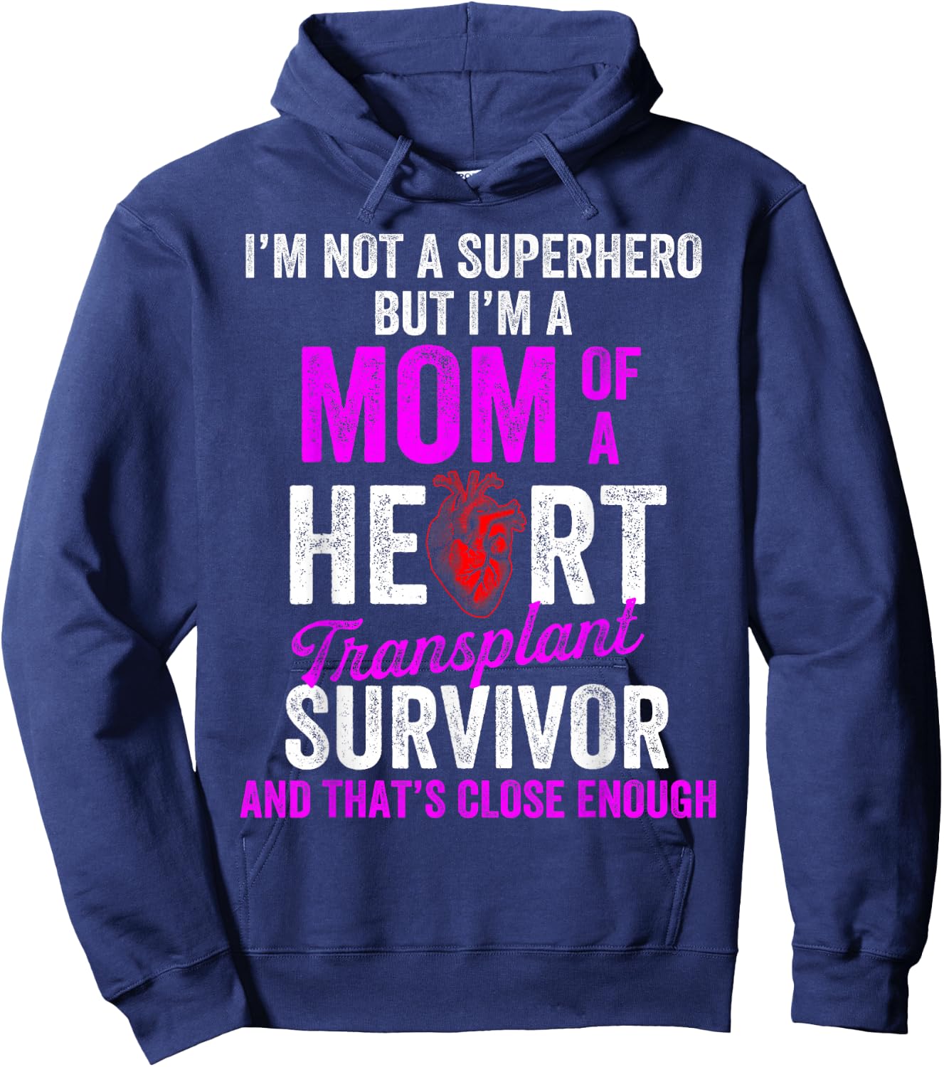 Heart Transplant Recipient Mom Hero Surgery Survivor Hoodie - Hoodie | Navy