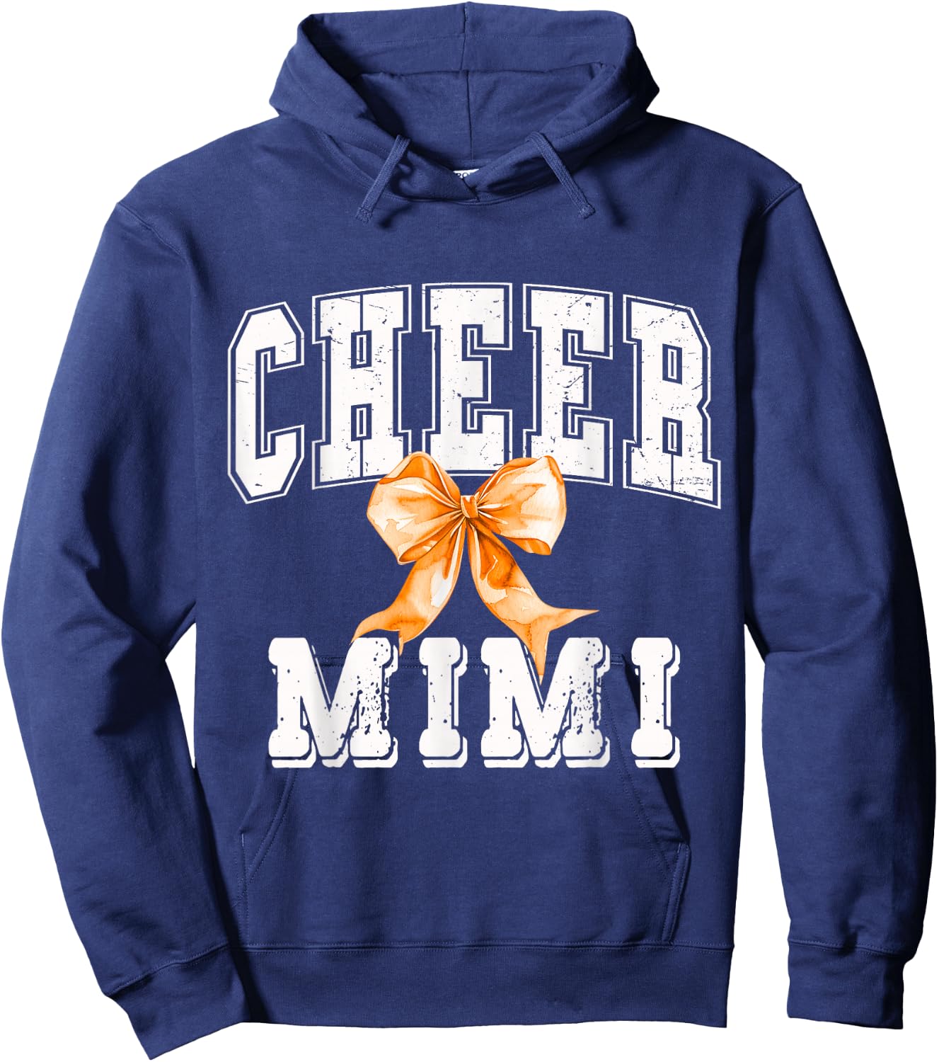 Cheer MIMI Coquette Orange Bow Cheerleader Hoodie - Hoodie | Navy