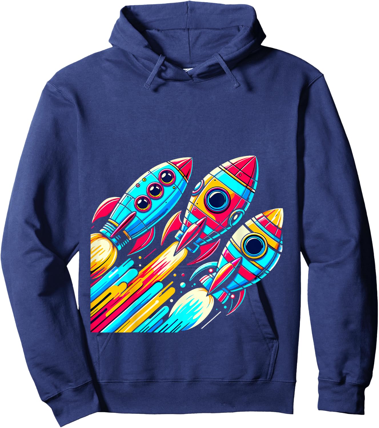 Rocket Ships Astronaut Space Hoodie - Hoodie | Navy