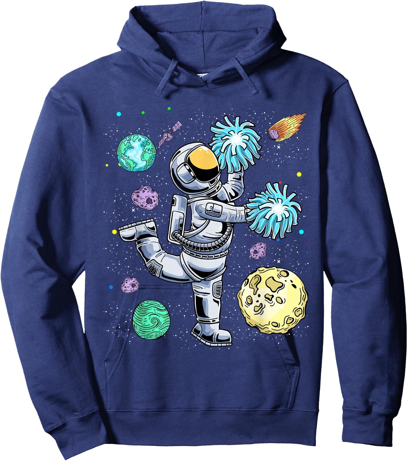 Cheerleading Astronaut Cheerleader Cheer Flyer Boys Girls Hoodie - Hoodie | Navy