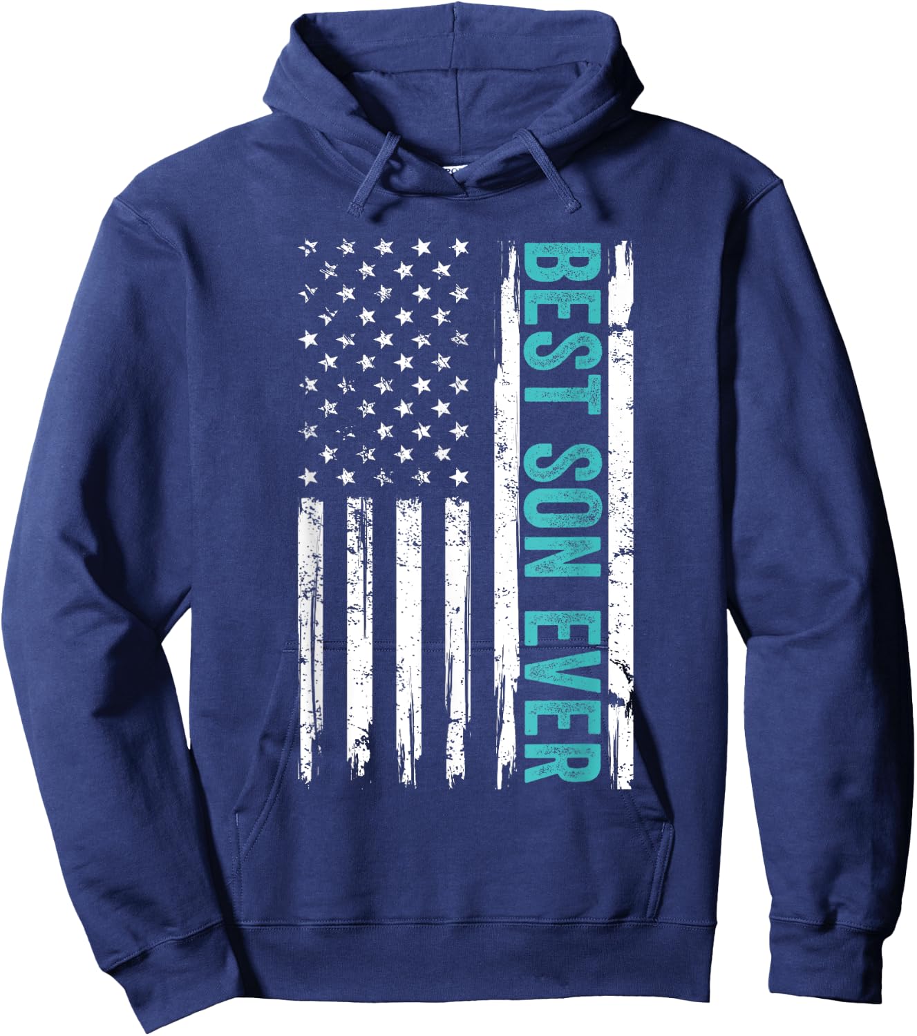 Best Son Ever Us American Flag Fathers Day From Mom Dad Hoodie - Hoodie | Navy