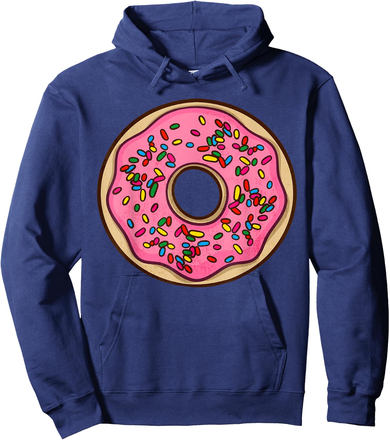 Donut Sprinkles Doughnut Frying Dough Candy Snack Dessert Hoodie - Hoodie | Navy