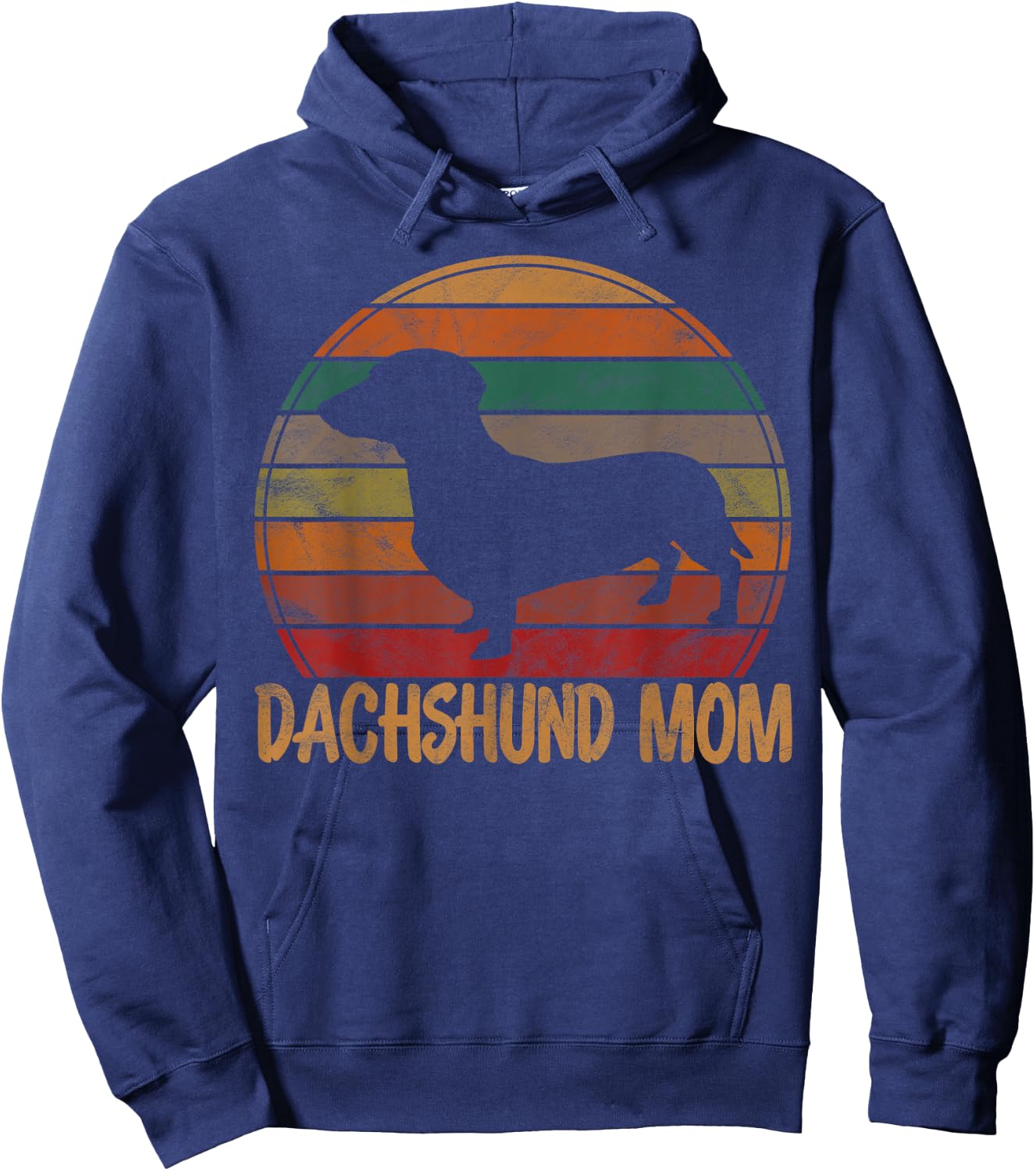Retro Dachshund Mom Gift Doxie Dog Owner Mother Pet Mama Women Girls Kids Hoodie - Hoodie | Navy