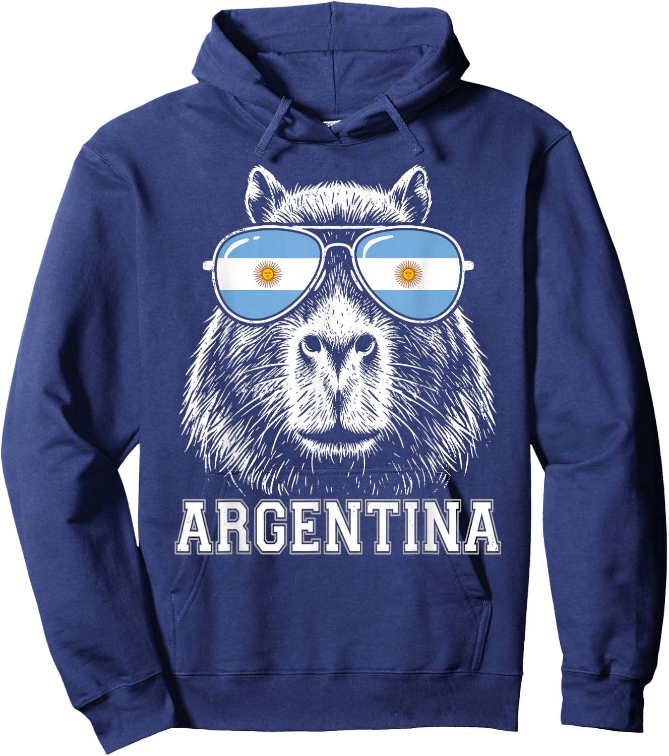Argentinian Capybara Argentina Flag Sunglasses Argentine Hoodie - Hoodie | Navy
