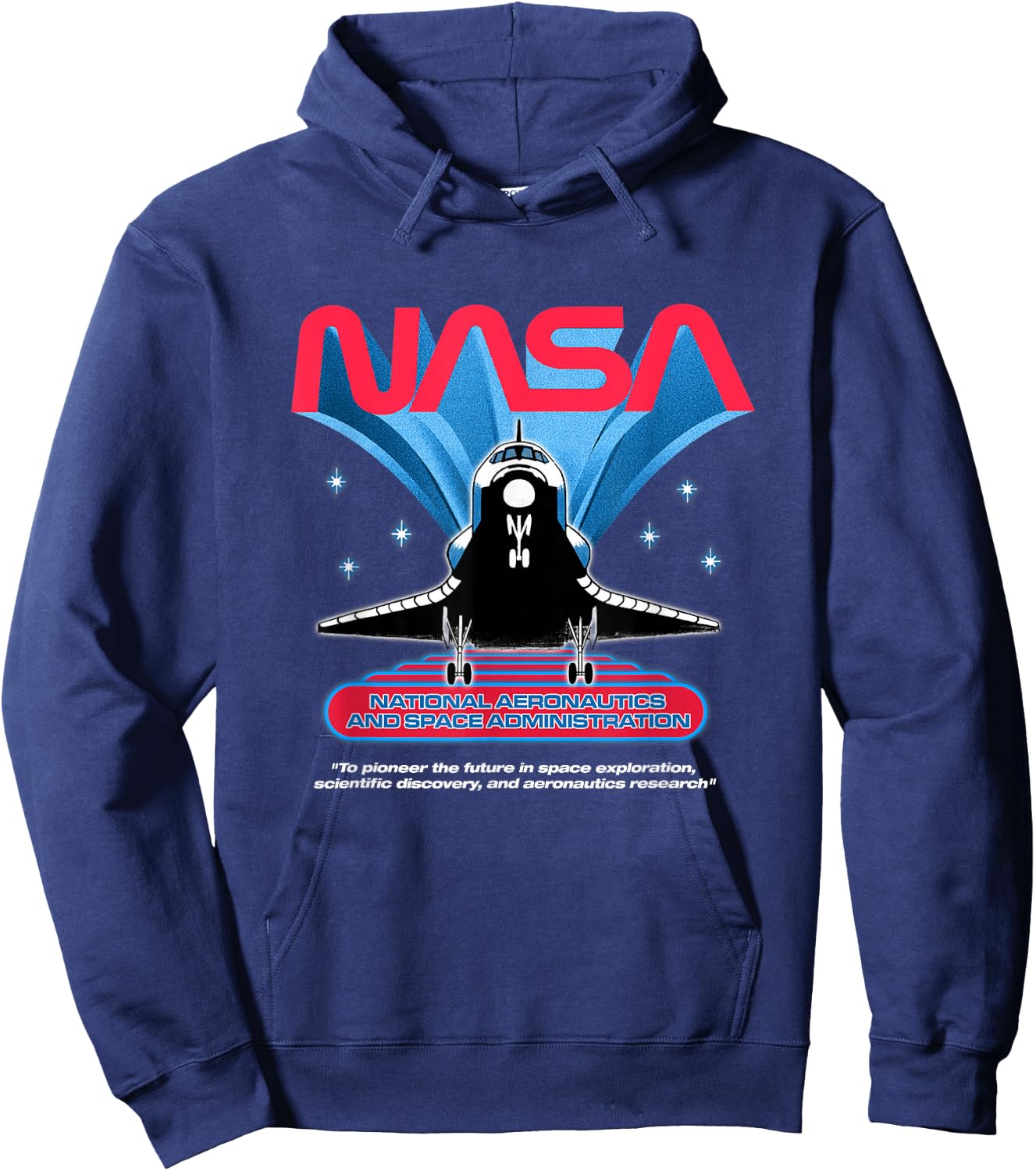 NASA Pioneer Vintage Space Shuttle with Logo Space Science Hoodie - Hoodie | Navy