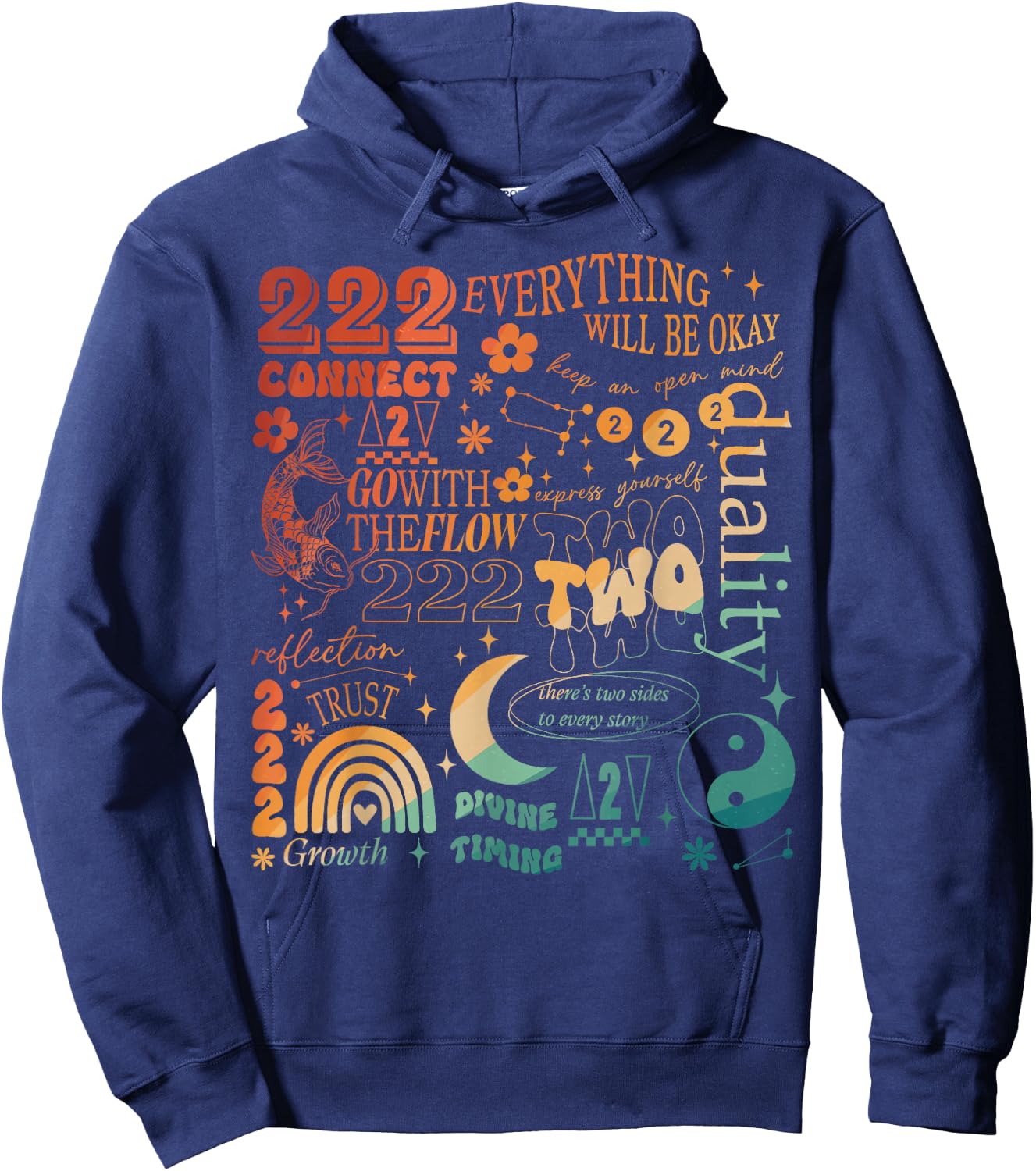 222 Numerology Spiritual Personal Number 222 Angel Number Hoodie - Hoodie | Navy