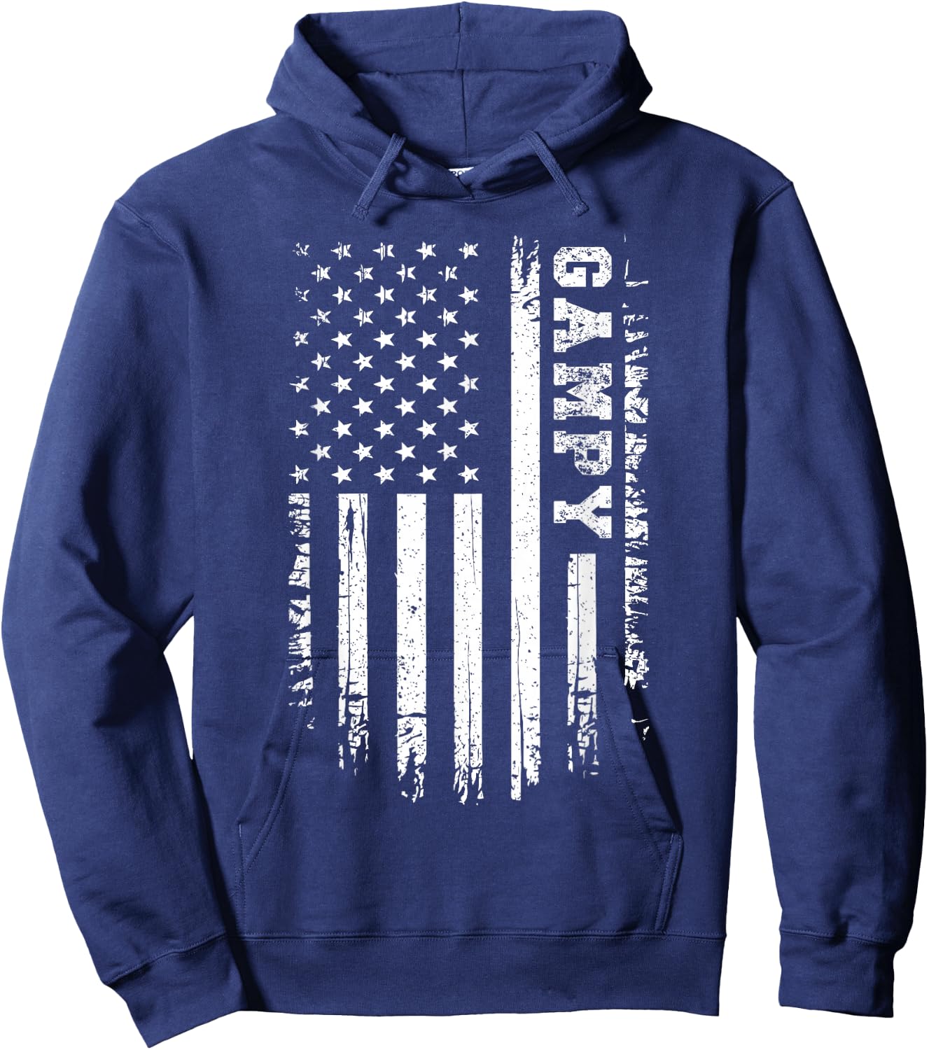 Vintage Gampy American Flag 4th of July USA Retro Hoodie - Hoodie | Navy