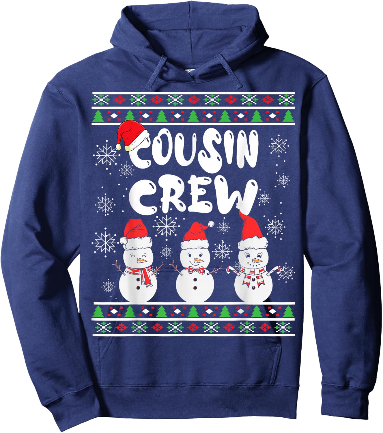 Cousin Crew Christmas Pajamas Snowmen Merry Xmas Family Boys Hoodie - Hoodie | Navy