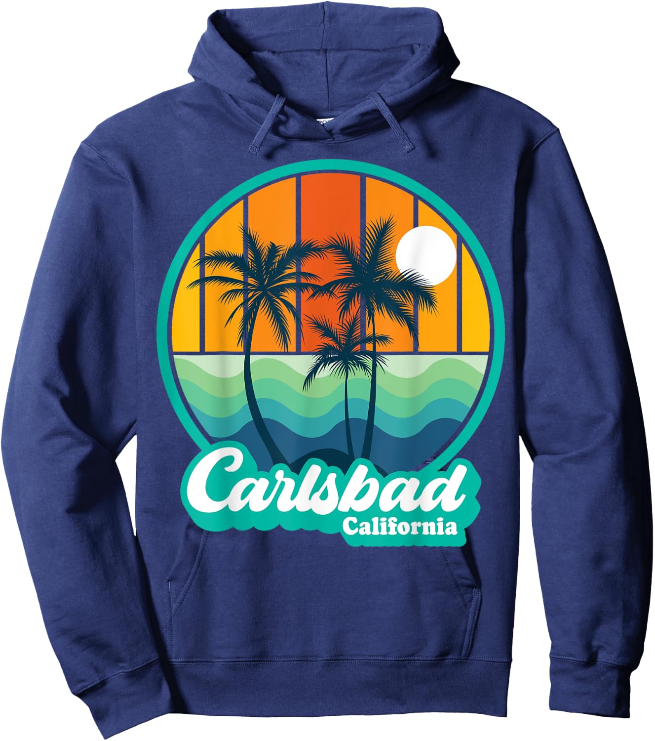 Vintage Carlsbad California Summer Vacation Beach Souvenirs Hoodie - Hoodie | Navy