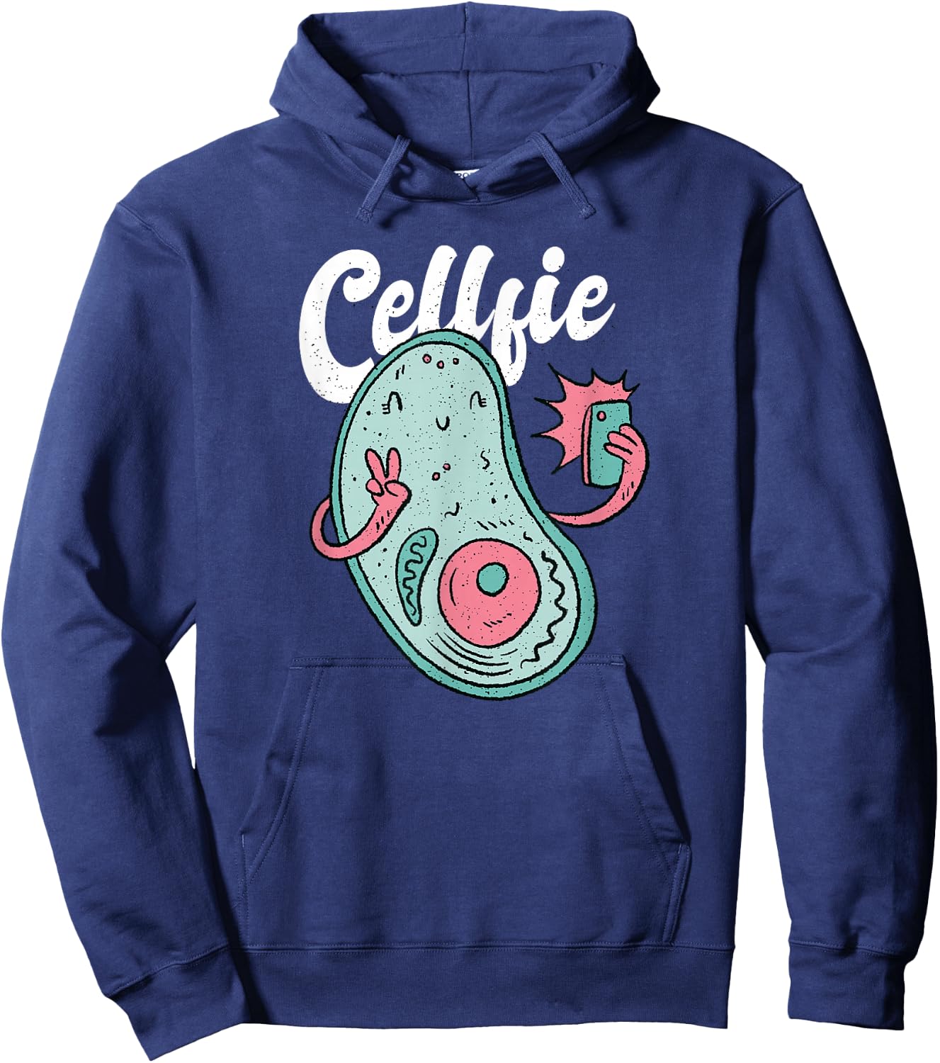 Cell that makes a Selfie for Biology Teachers | Cellfie Hoodie - Hoodie | Navy