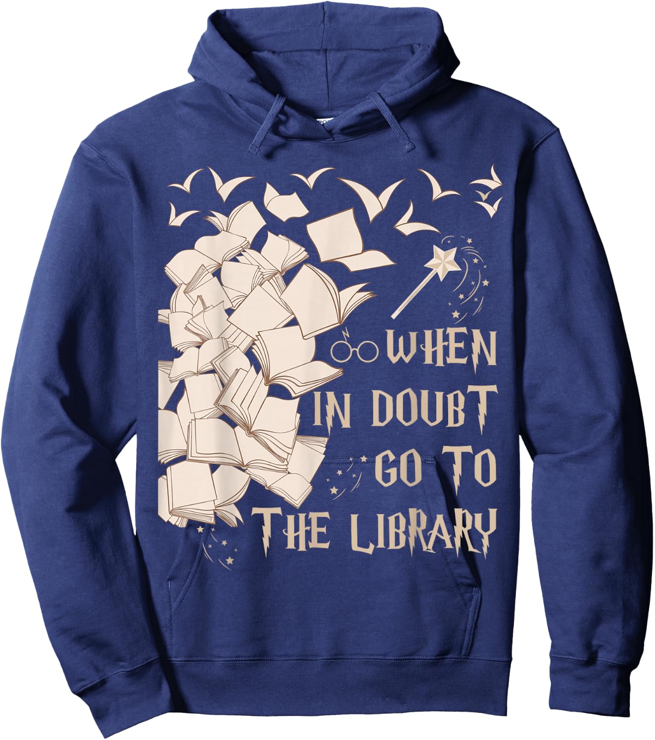 Funny Librarian Readers Gift When In Doubt Go To The Library Hoodie - Hoodie | Navy