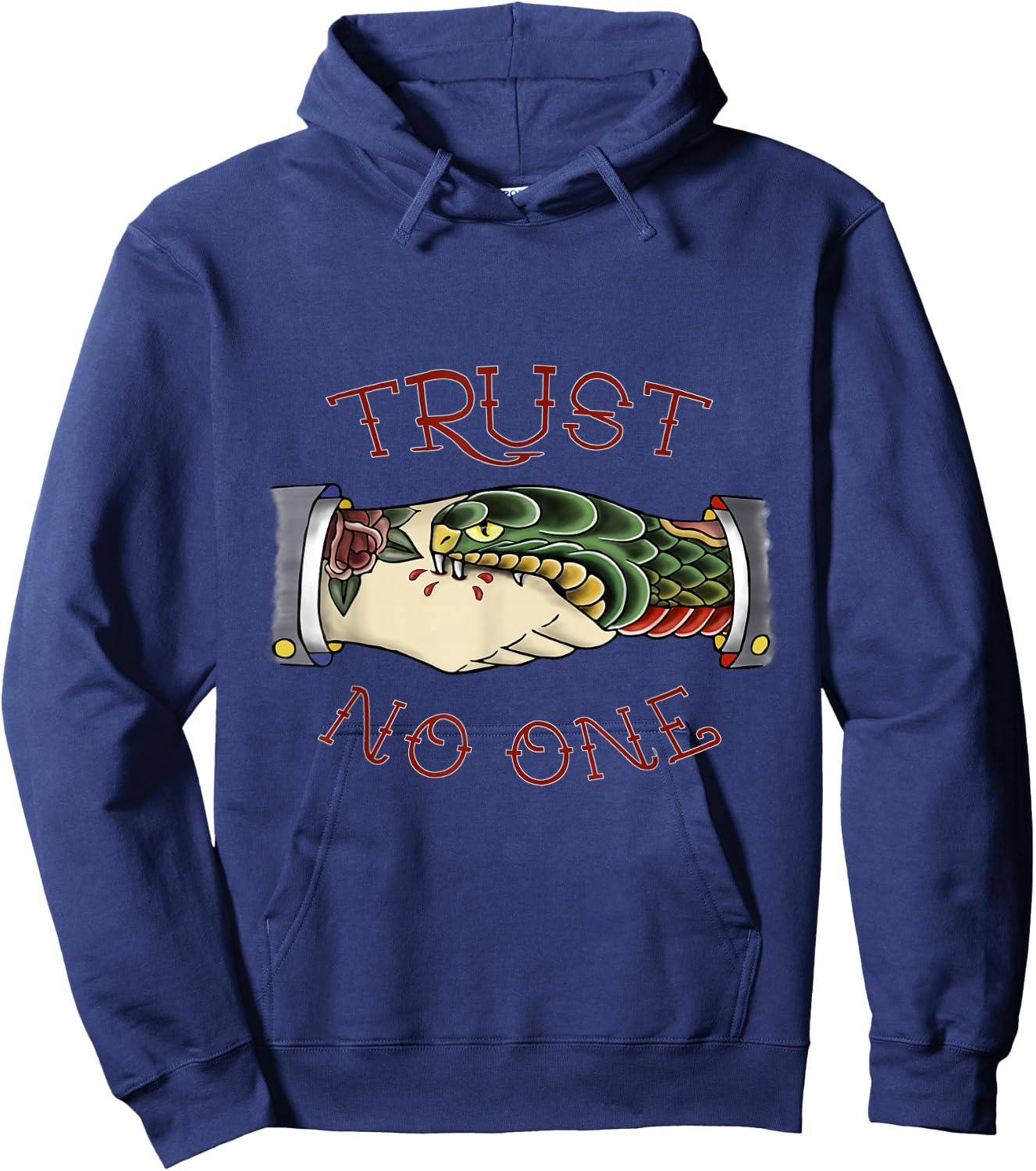 Trust No One - American Traditional Tattoo Small Hoodie - Hoodie | Navy