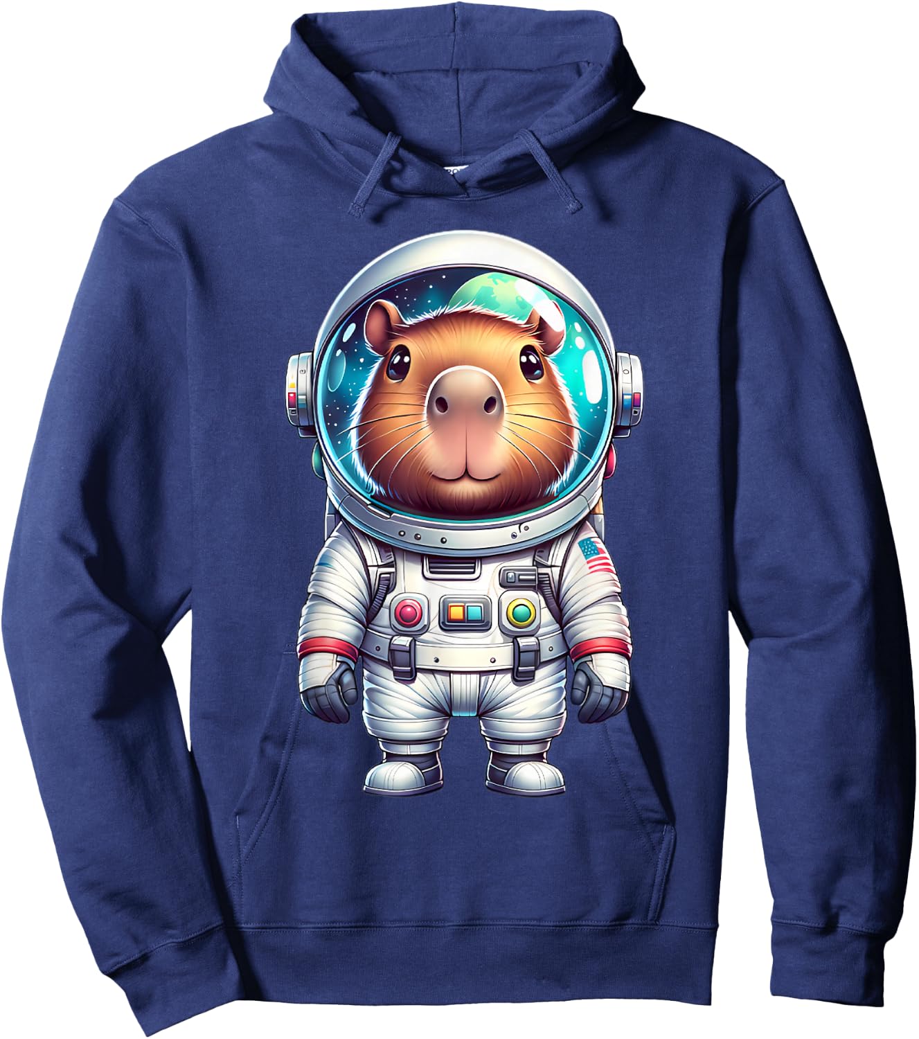 Cute Capybara Astronaut Helmet Space Men Women Kids Hoodie - Hoodie | Navy