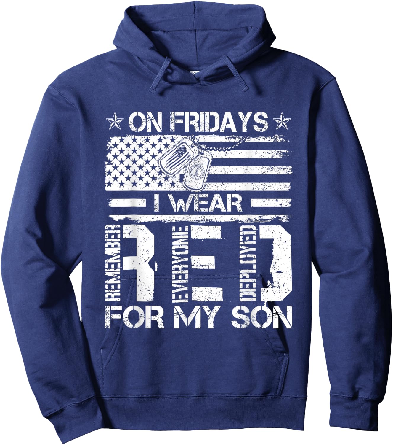 Proud Army National Guard Mom On Fridays I We Wear Red Hoodie - Hoodie | Navy