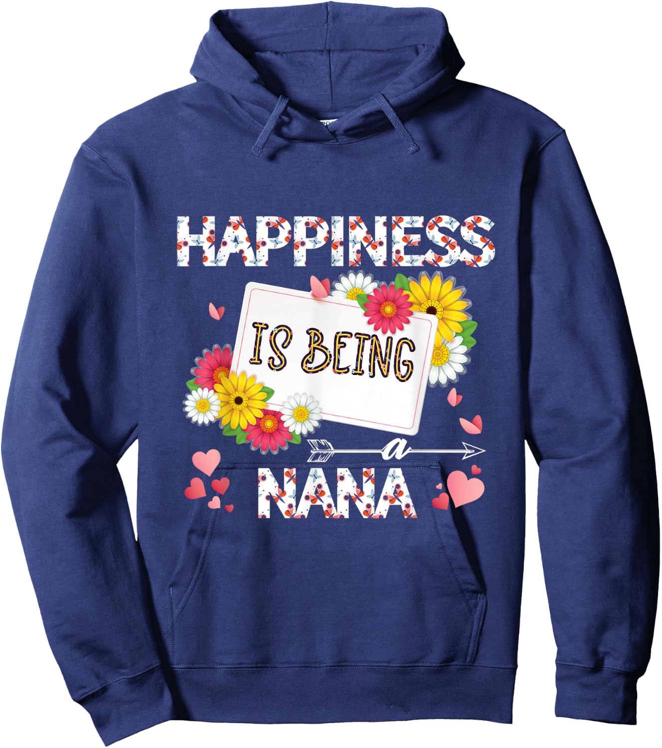 Happiness Is Being a nana mother's day gifts, Grandmother Hoodie - Hoodie | Navy
