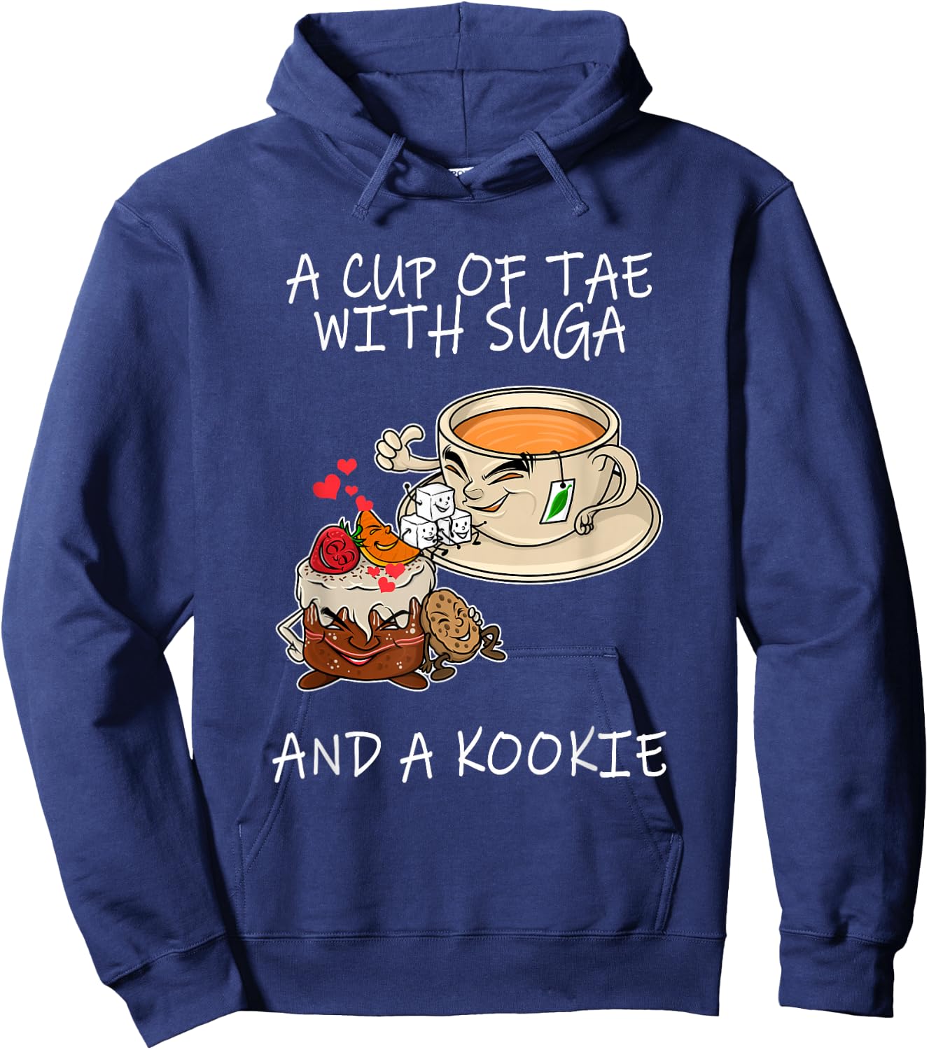 A Cup Of Tae Suga And A Kookie Funny Coffee Lover Foodie Hoodie - Hoodie | Navy