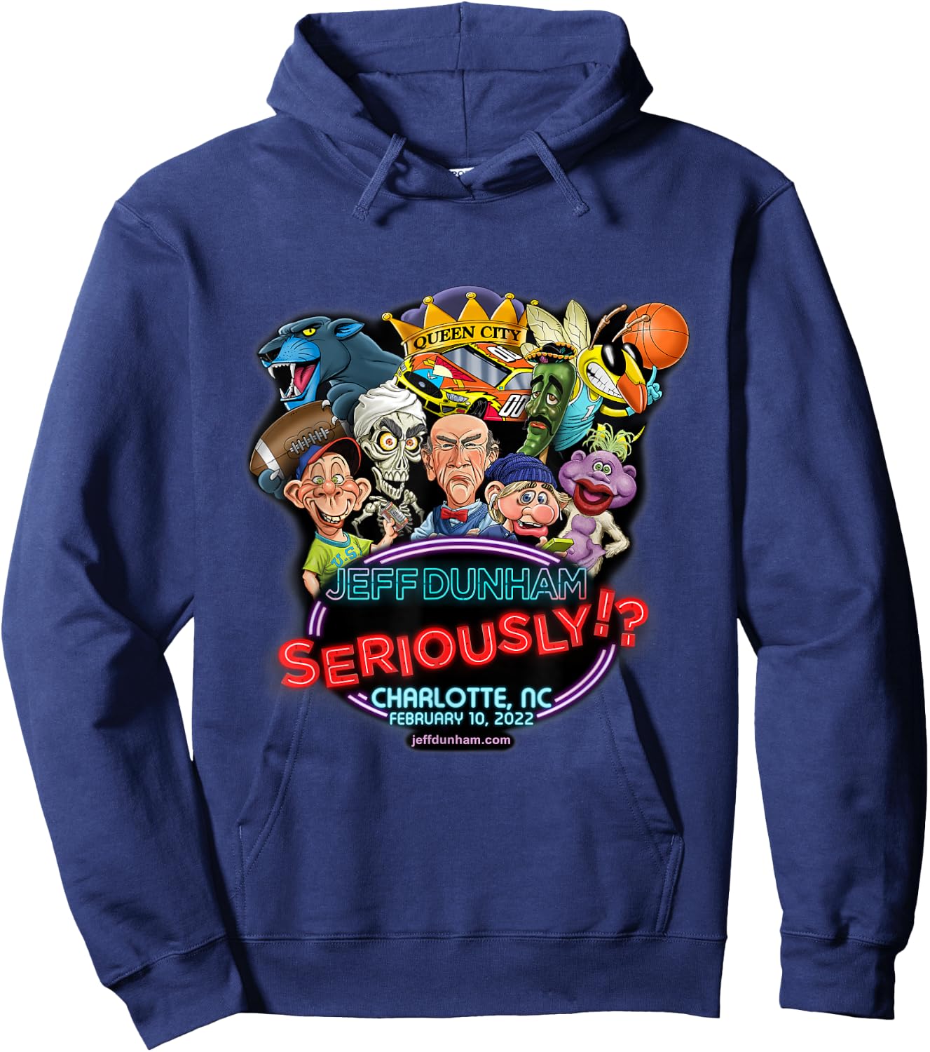 Jeff Dunham Charlotte, NC Hoodie - Hoodie | Navy