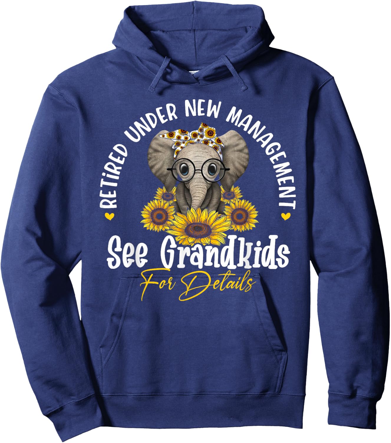 Retired Under New Management See Grandkids For Details Hoodie - Hoodie | Navy