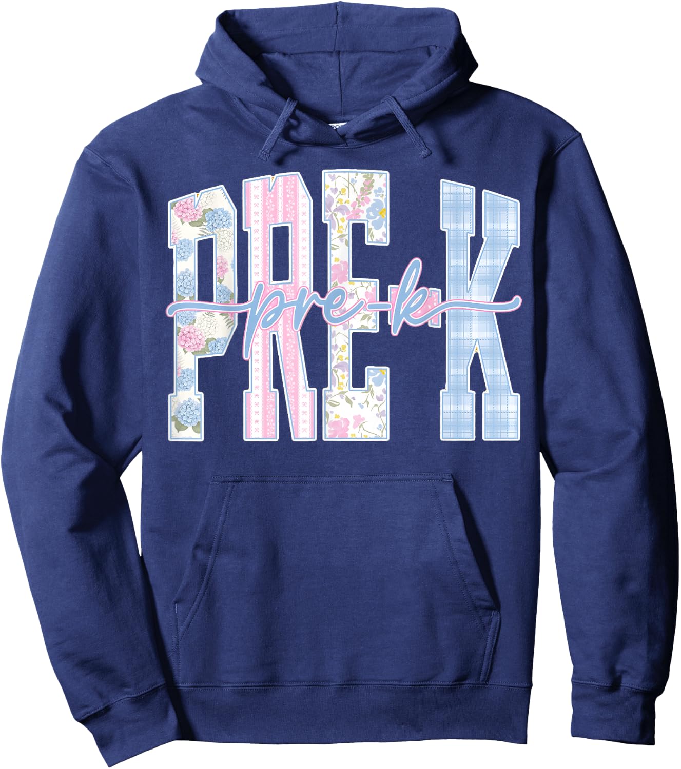 Back to School Pre K Floral Teacher Girl Hoodie - Hoodie | Navy