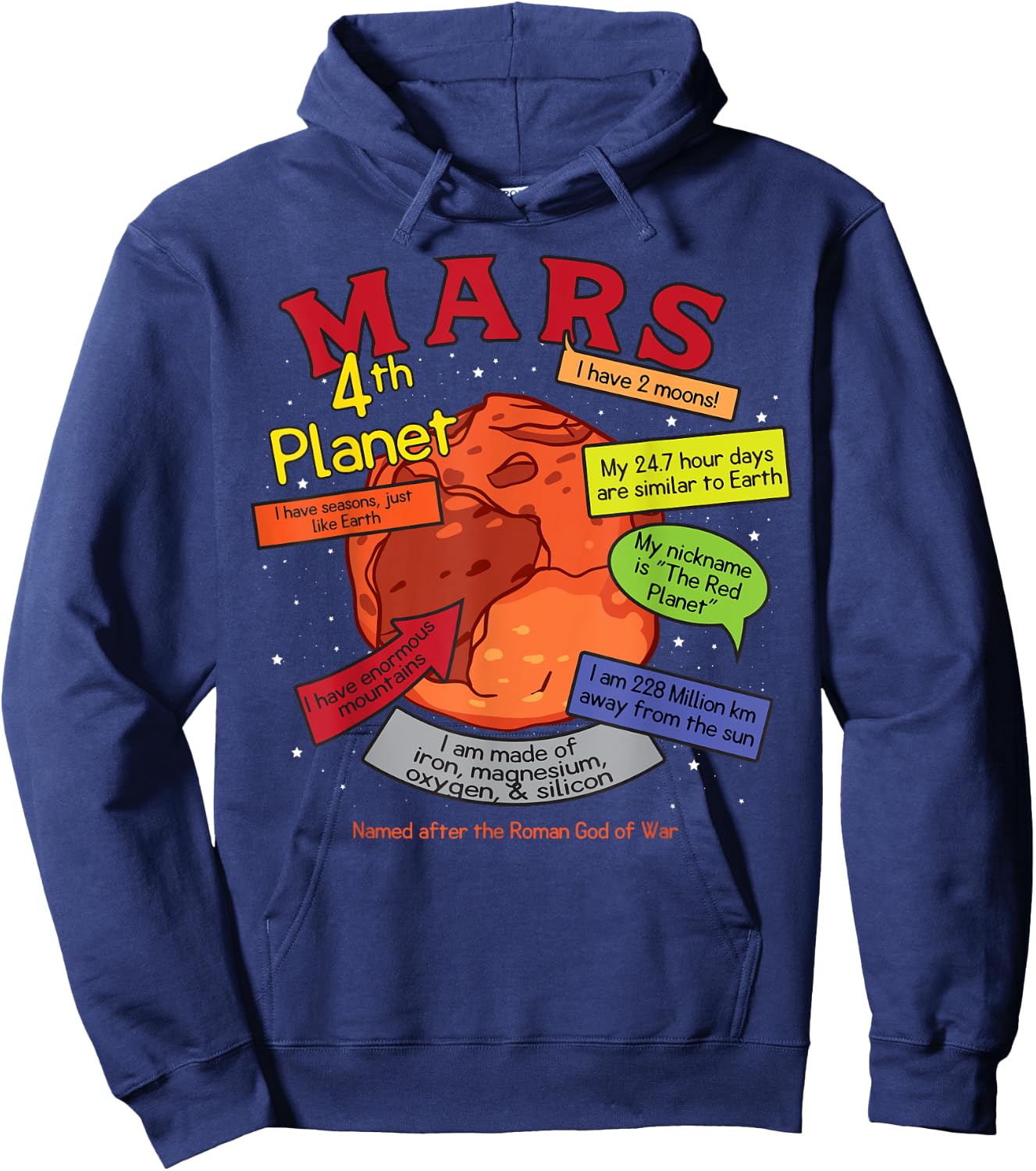 Teaching, learning, about space - Mars, planets, gift Hoodie - Hoodie | Navy