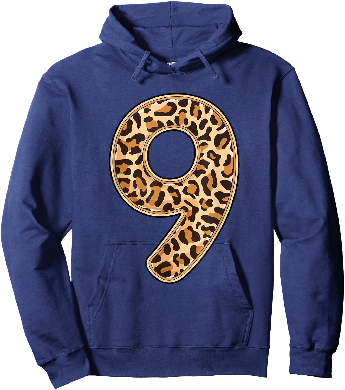 Leopard 9th Birthday Party Nine 9 Years Old Wild Cats Kids Hoodie - Hoodie | Navy