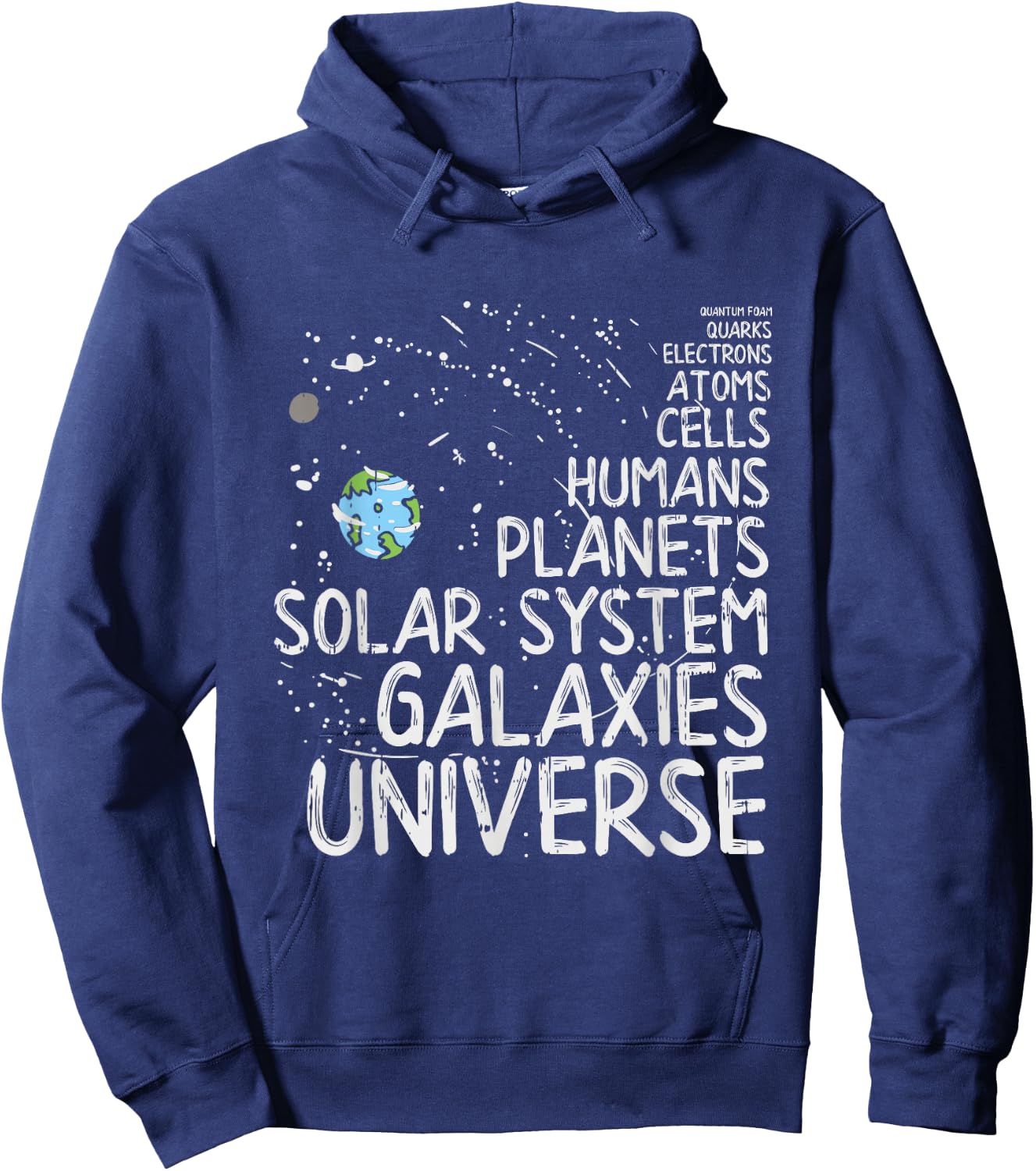 Atoms Astrophysics Quantum Foam Quarks Electrons Astrophysicist - Black - -Adults - Small - Short Sleeve - Classic Fit - Modern - Space - Casual - All Seasons - 1 Count Hoodie - Hoodie | Navy