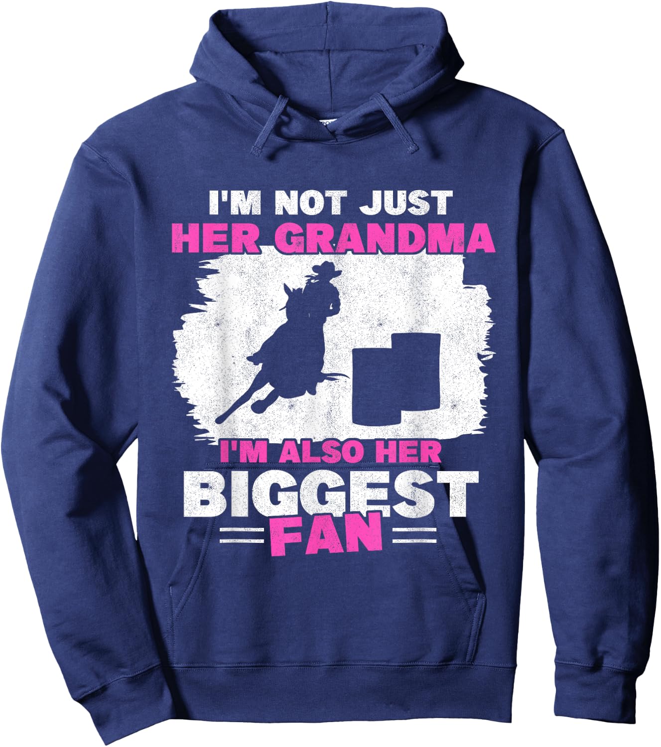 Grandma Of Barrel Racer Biggest Fan Horse Barrel Racing Hoodie - Hoodie | Navy