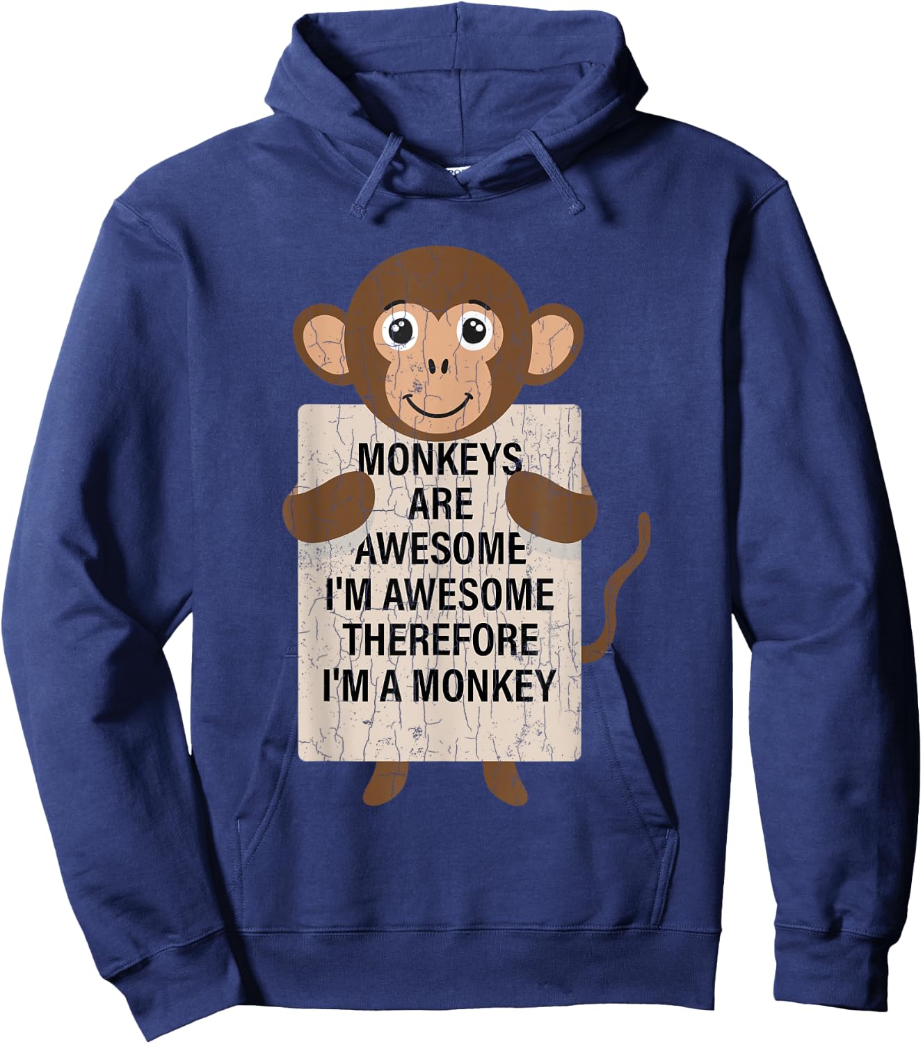 Monkeys Are Awesome Funny Monkey Animal Lover Graphic Hoodie - Hoodie | Navy