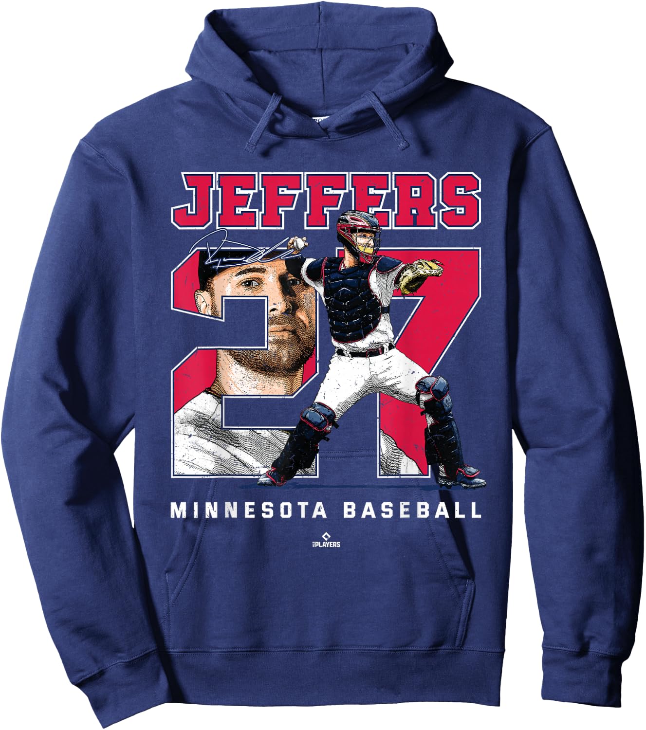 Number and Portrait Ryan Jeffers Minnesota MLBPA Hoodie - Hoodie | Navy