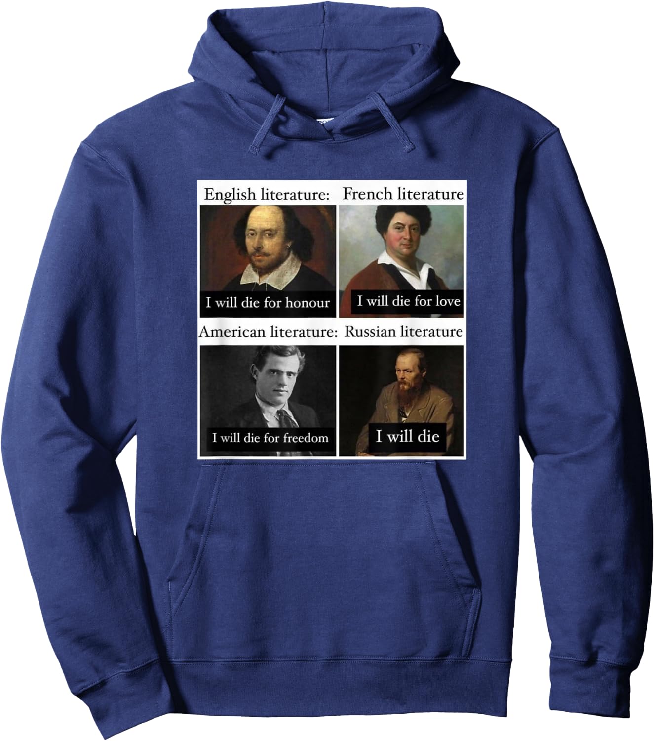 Funny Russian Literature Meme Joke English Teacher Student Hoodie - Hoodie | Navy