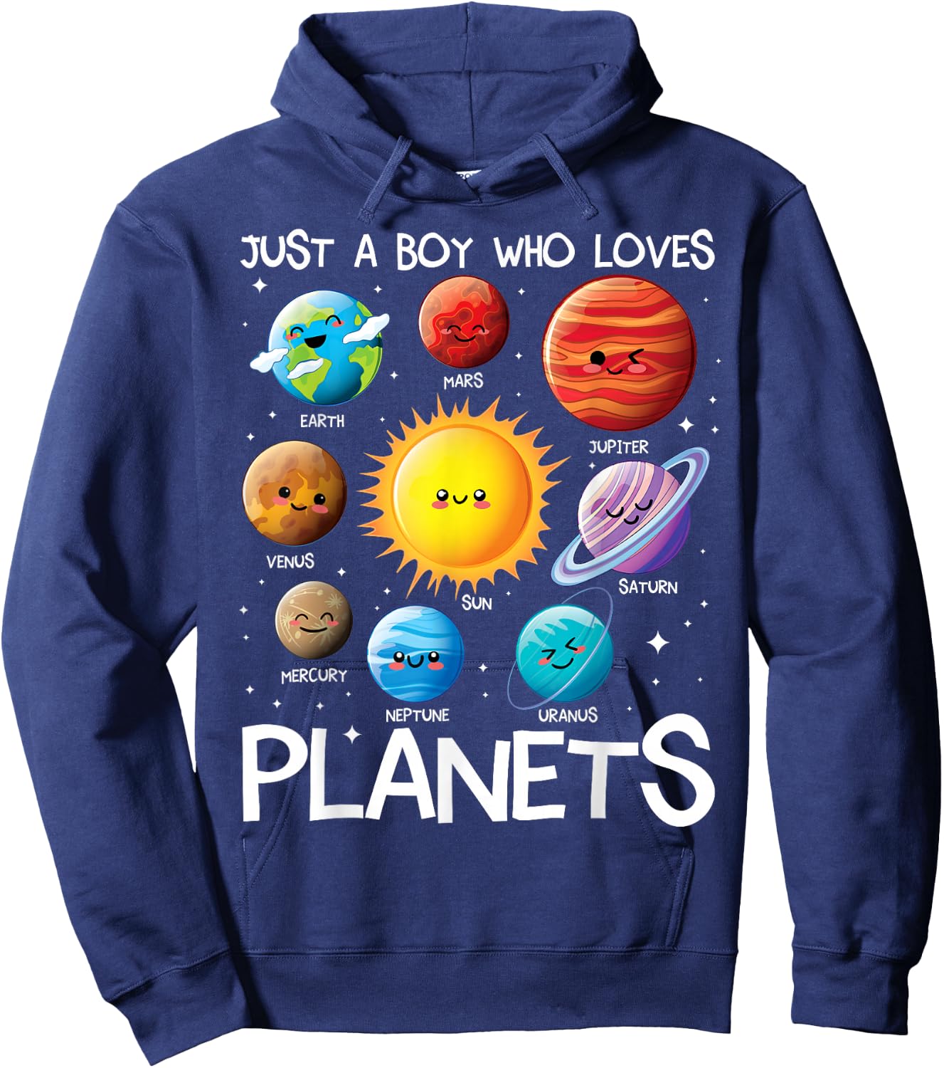 Just A Boy Who Loves Planets Solar System Space Science Hoodie - Hoodie | Navy