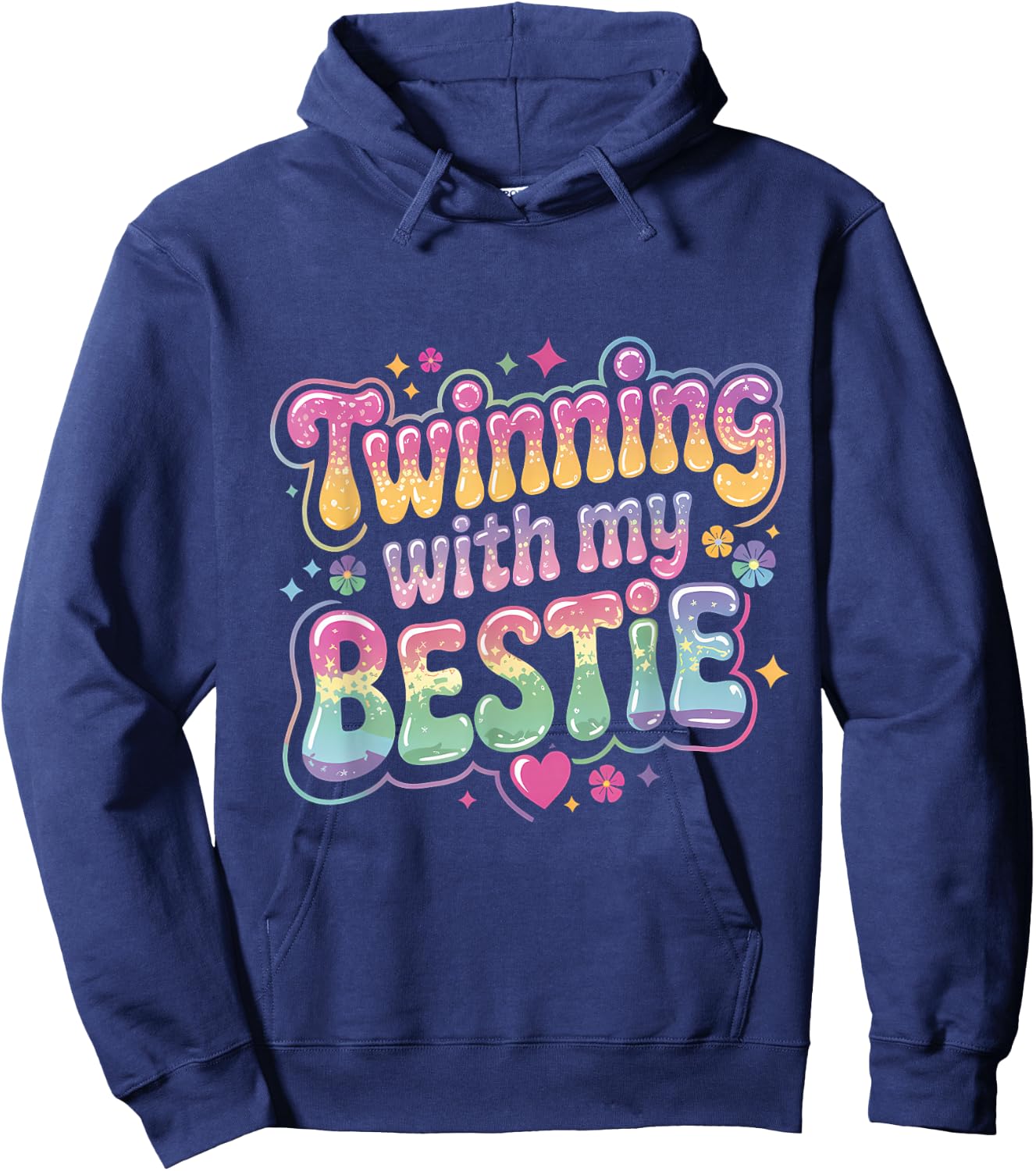 Friends Twinning With My Bestie Twins Friends Twin Matching Hoodie - Hoodie | Navy