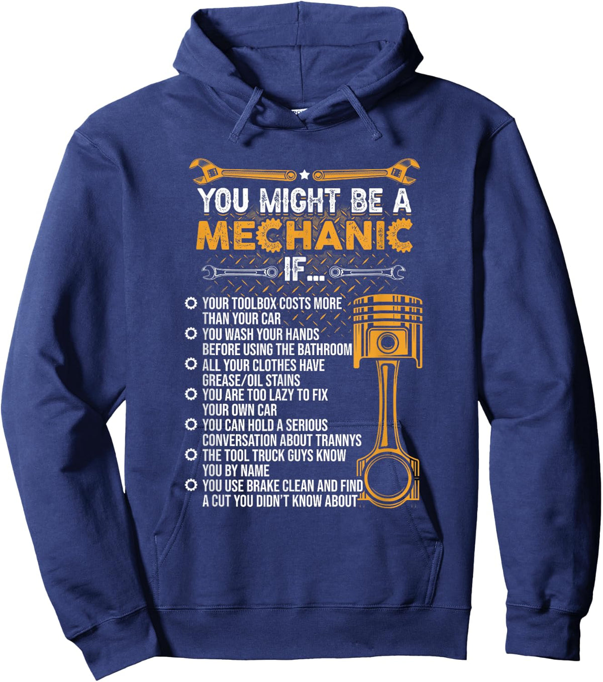 Funny Mechanic Gifts Shirt You Might Be A Mechanic If Hoodie - Hoodie | Navy