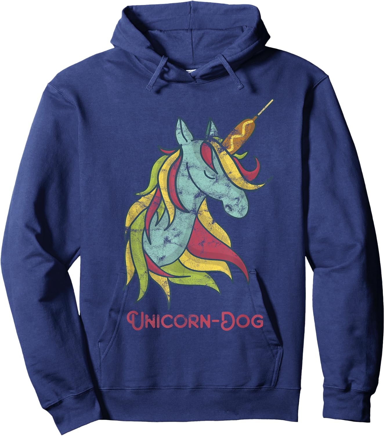 Funny Unicorn-Dog / Unicorn Dog / Unicorn Corn Dog Hoodie - Hoodie | Navy