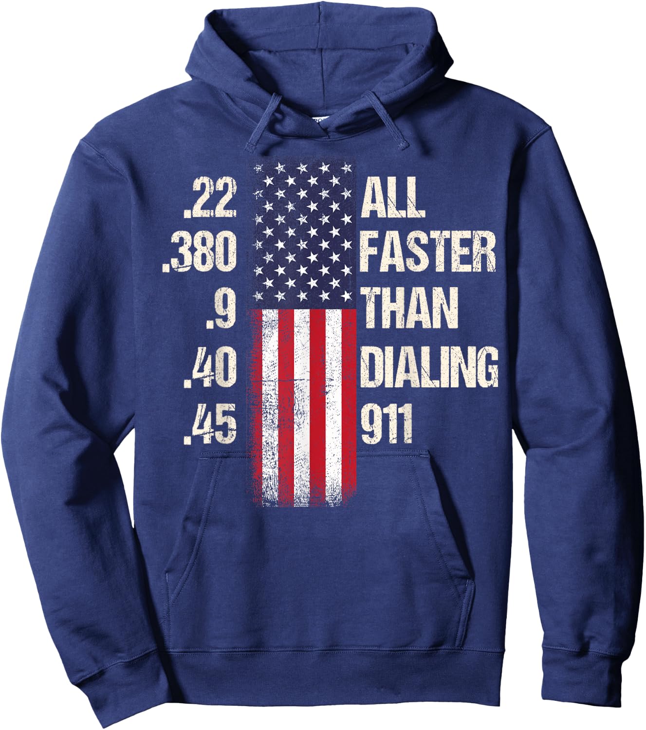 Ammo & Gun Lovers- All Faster Than Dialing 911 Hoodie - Hoodie | Navy