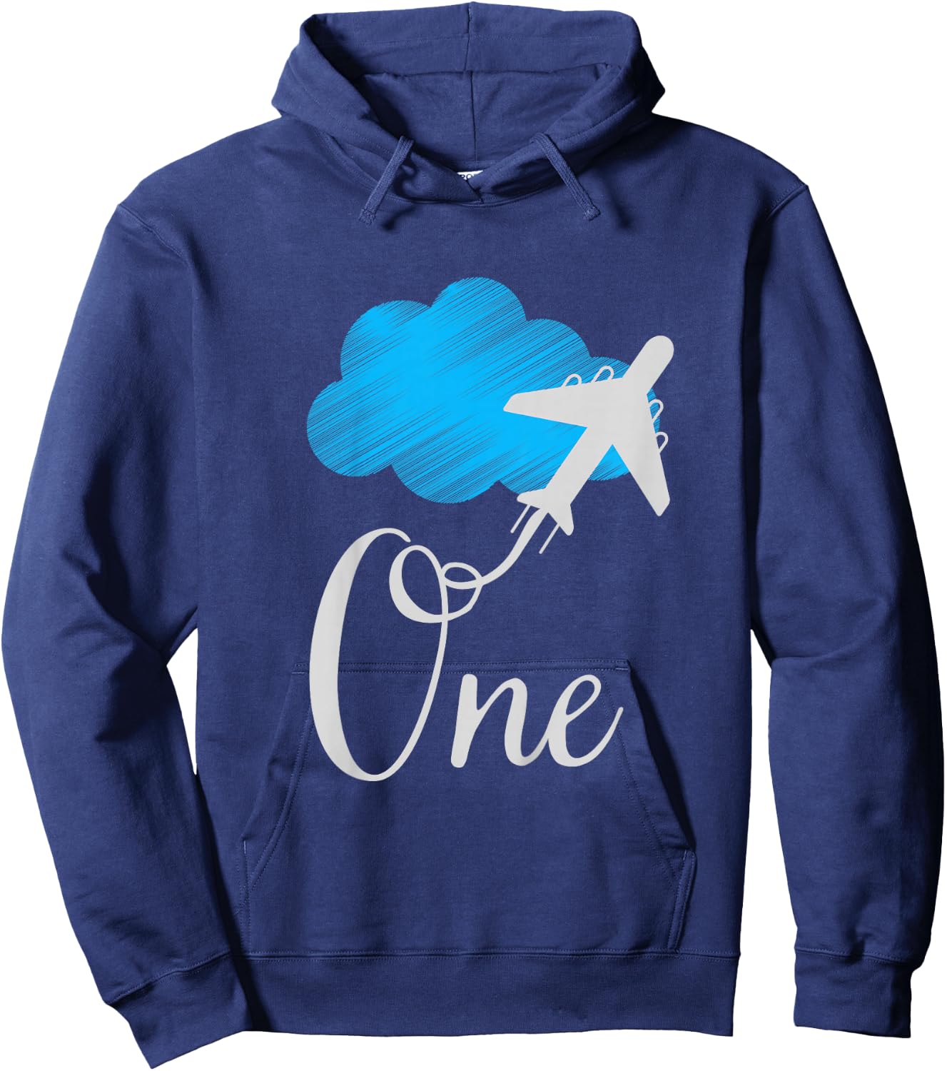 1 year old Birthday Airplane Shirt. Boy 1st birthday Hoodie - Hoodie | Navy