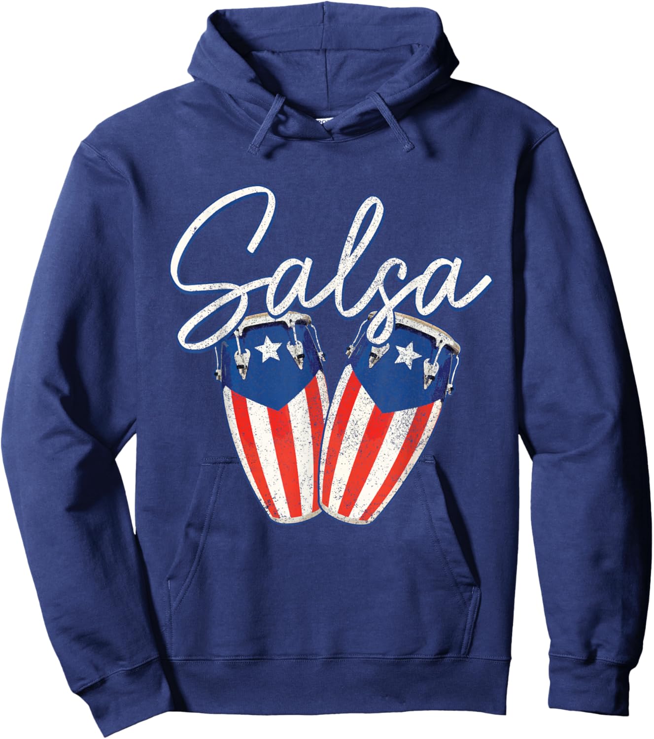 Puerto Rico Salsa Music Dancing Puerto Rican Flag Hoodie - Hoodie | Navy
