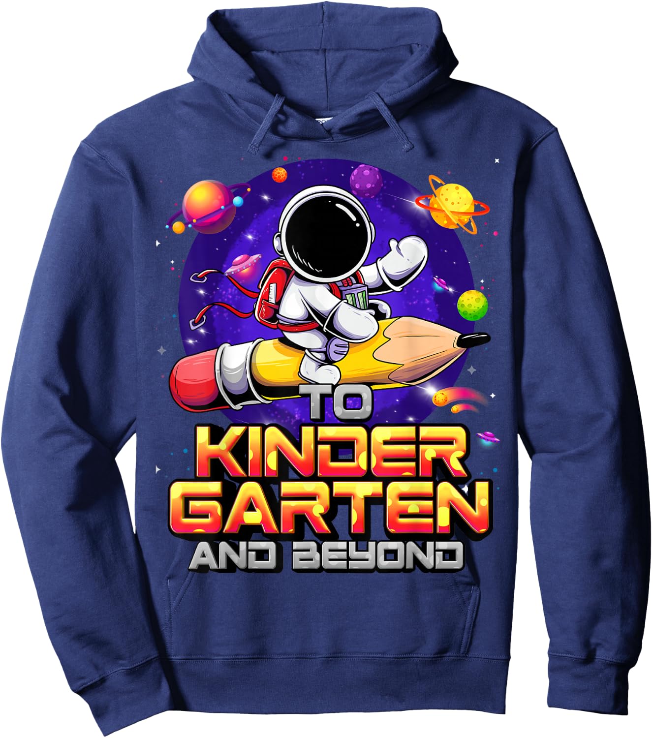 To Kindergarten And Beyond Astronaut Back To School Boys Hoodie - Hoodie | Navy