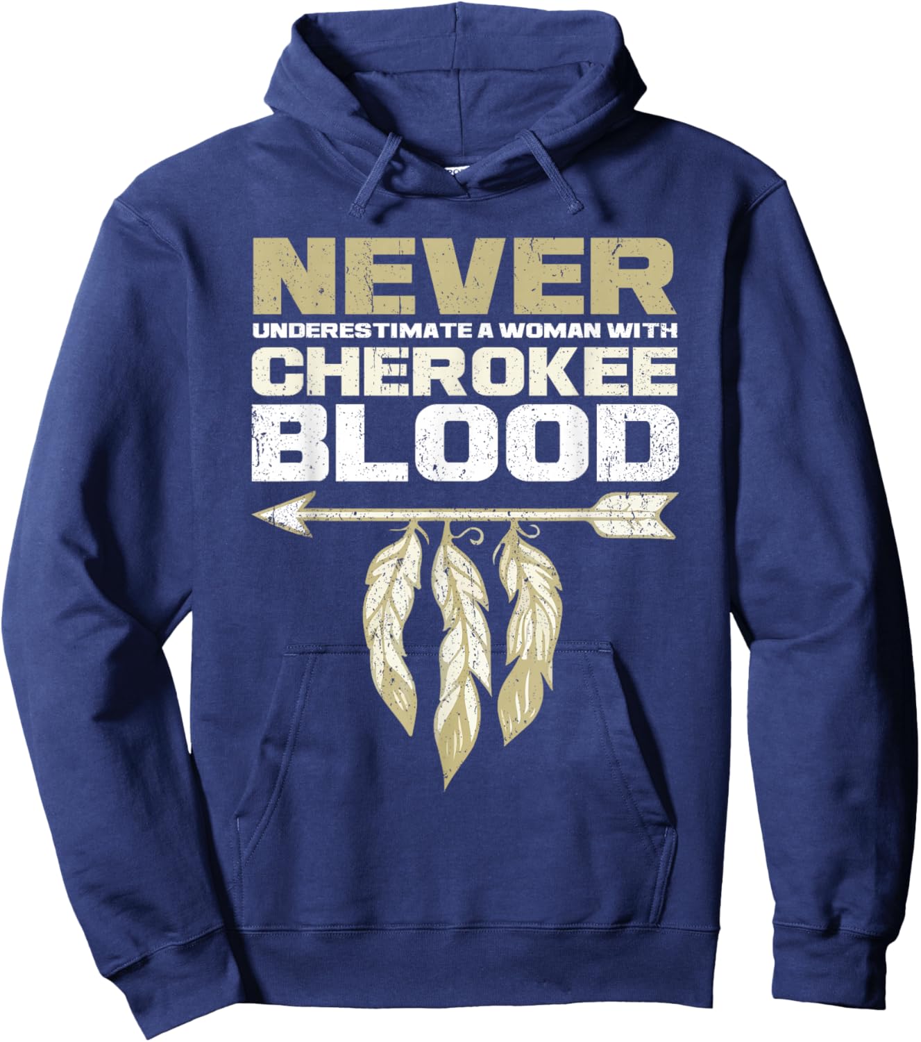 Cool Cherokee Blood Women Funny Native American Gift Small Hoodie - Hoodie | Navy