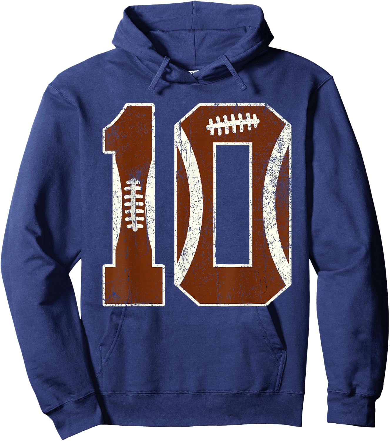 10th Birthday Football Lovers Bdy Boy 10 Year Old Girl Hoodie - Hoodie | Navy