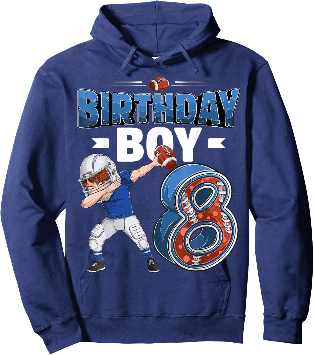 dabbing boy 8 year old American football 8th birthday Hoodie - Hoodie | Navy