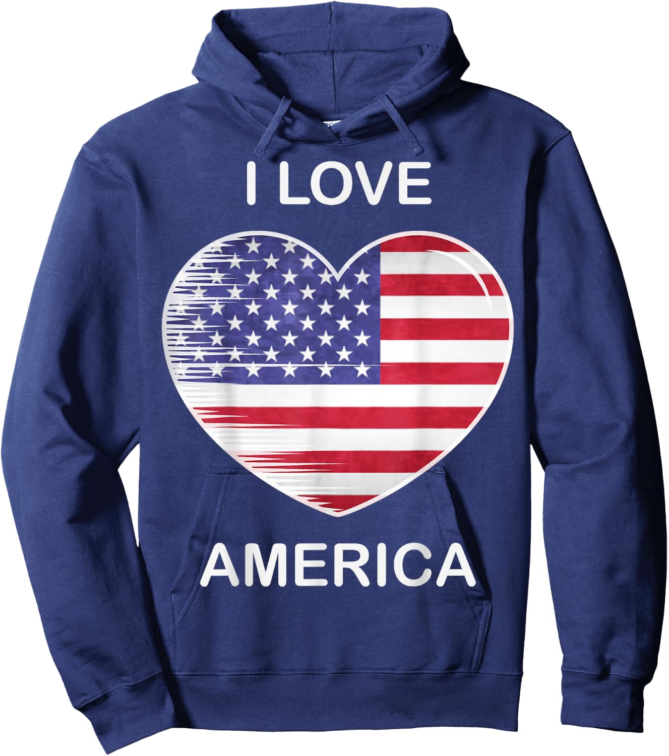 I Love America, My Home, My Country, Heart USA Hoodie - Hoodie | Navy