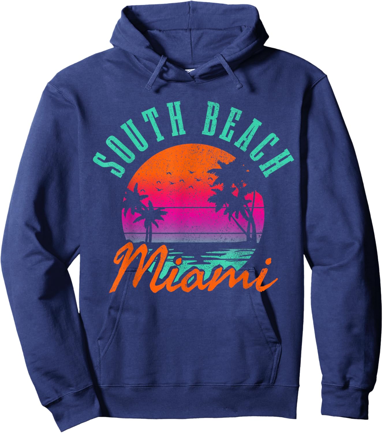 South Beach Miami Retro Florida USA Souvenir Gift Hoodie - Hoodie | Navy