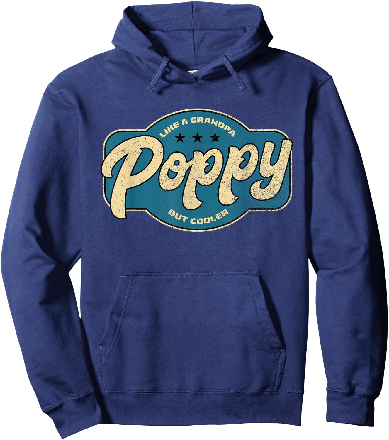 Vintage Poppy Like a Grandpa but Cooler - Grandpa Poppy Hoodie - Hoodie | Navy